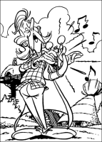 A coloring page of asterix