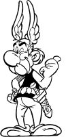 A coloring page of asterix