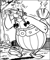 A coloring page of asterix