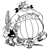 A coloring page of asterix