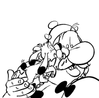A coloring page of asterix