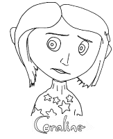 A coloring page of coraline