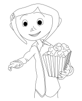 A coloring page of coraline