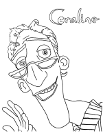 A coloring page of coraline