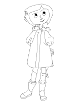 a coloring page of coraline