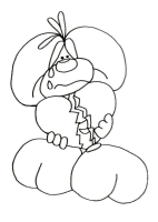 A coloring page of diddl