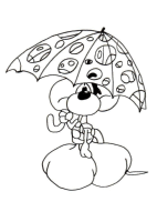 A coloring page of diddl