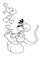 A coloring page of diddl