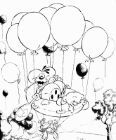 A coloring page of diddl