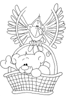 A coloring page of diddl