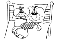 A coloring page of diddl