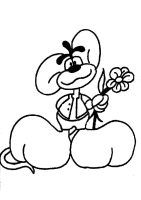A coloring page of diddl