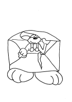 A coloring page of diddl