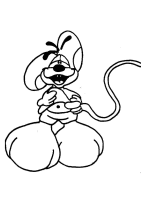 A coloring page of diddl