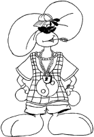 A coloring page of diddl