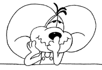 A coloring page of diddl