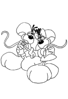 A coloring page of diddl