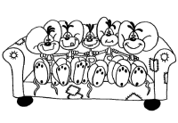 A coloring page of diddl