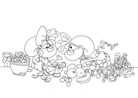 A coloring page of diddl