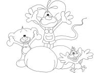 A coloring page of diddl