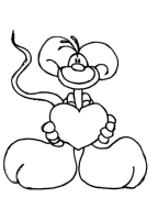 A coloring page of diddl