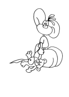 A coloring page of diddl