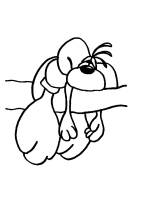 A coloring page of diddl
