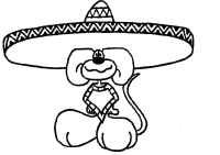 A coloring page of diddl