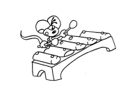 A coloring page of diddl