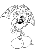 A coloring page of diddl