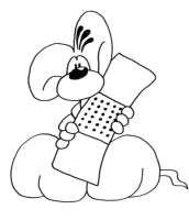 A coloring page of diddl
