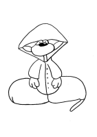 A coloring page of diddl