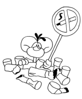 A coloring page of diddl