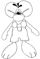 A coloring page of diddl