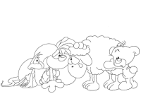A coloring page of diddl