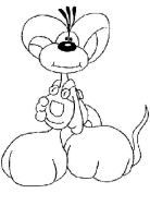 A coloring page of diddl