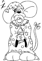 A coloring page of diddl
