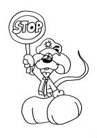 A coloring page of diddl