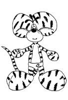 A coloring page of diddl