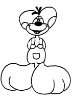 A coloring page of diddl