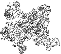 A coloring page of diddl