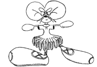 A coloring page of diddl