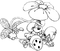 A coloring page of diddl