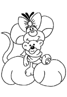 A coloring page of diddl