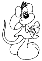 A coloring page of diddl