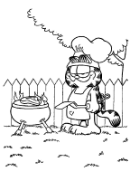 A coloring page of garfield
