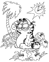 A coloring page of garfield