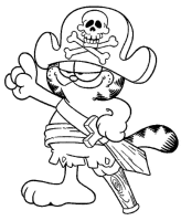 A coloring page of garfield