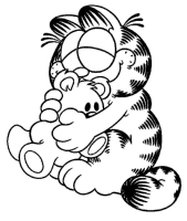 A coloring page of garfield