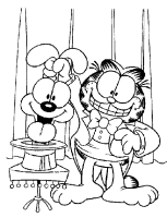 A coloring page of garfield